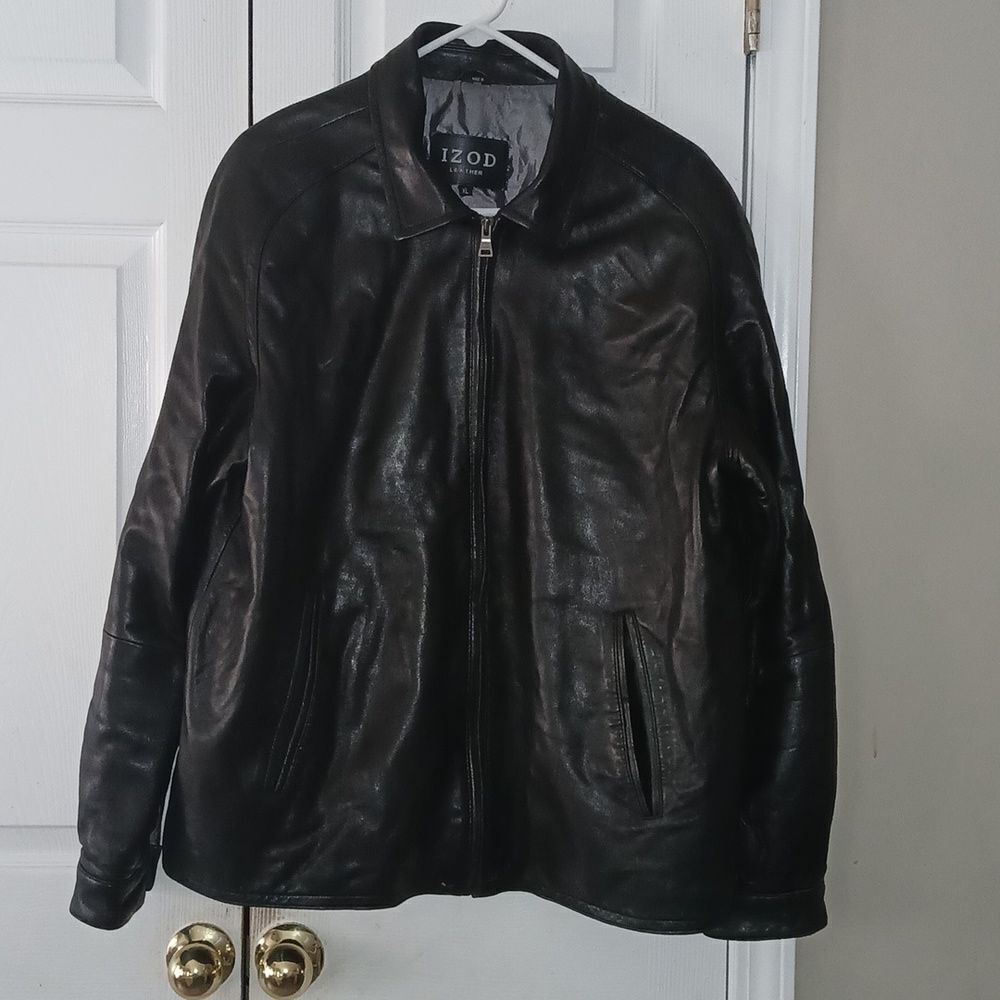 Izod  Vintage Butter soft black leather jacket  Sz XL